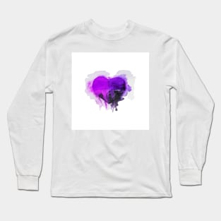 Watercolor ultra violet heart Long Sleeve T-Shirt